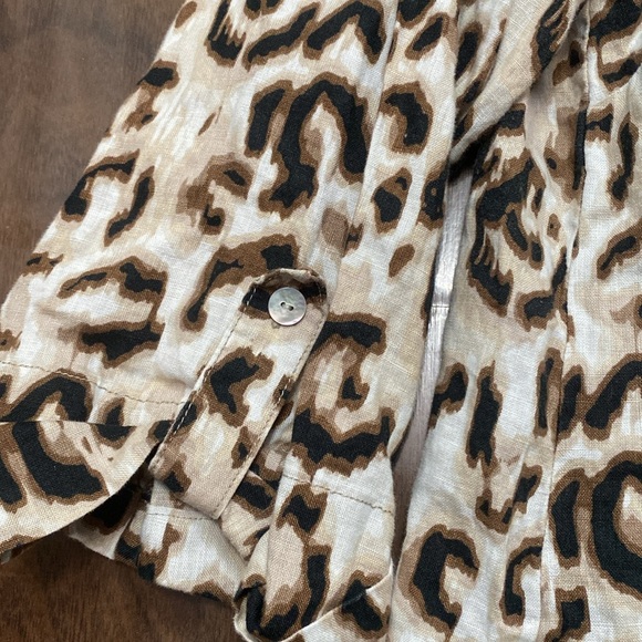 Ruby Rd leopard print button down top - Picture 2 of 4